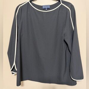 Duffield Lane Elegant Black Top with White accents